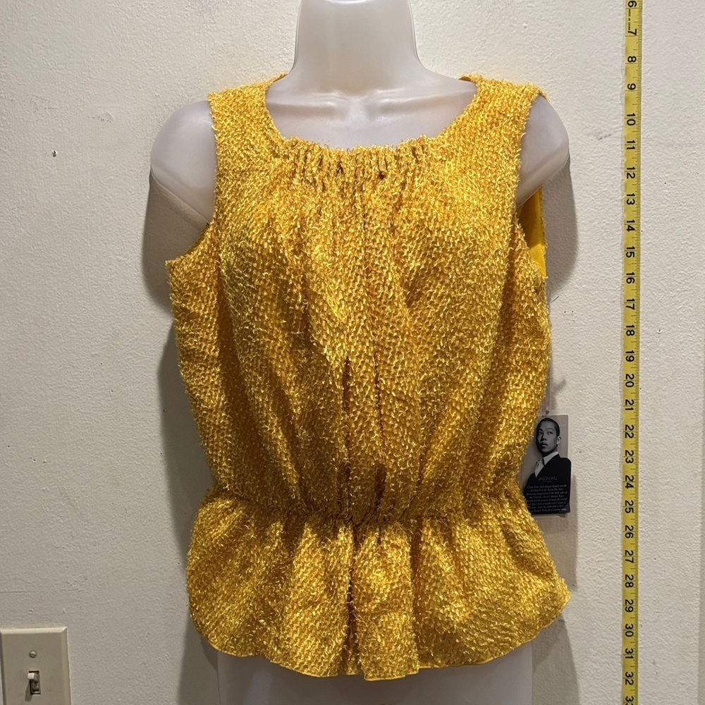Jason Wu Golden Textured Sleeveless Blouse